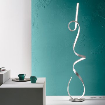 Ondaluce - LED himmennettävä lattiavalaisin LUMEN LED/30W/230V 160 cm hopea