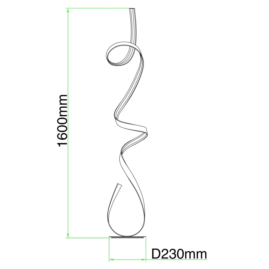 Ondaluce - LED himmennettävä lattiavalaisin LUMEN LED/30W/230V 160 cm hopea