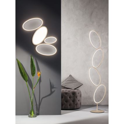 Ondaluce - LED-himmennettävä lattiavalaisin RICE LED/38W/230V 166 cm kullanvärinen