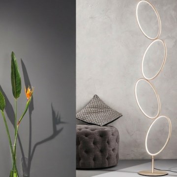 Ondaluce - LED himmennettävä lattiavalaisin RICE LED/38W/230V kultainen