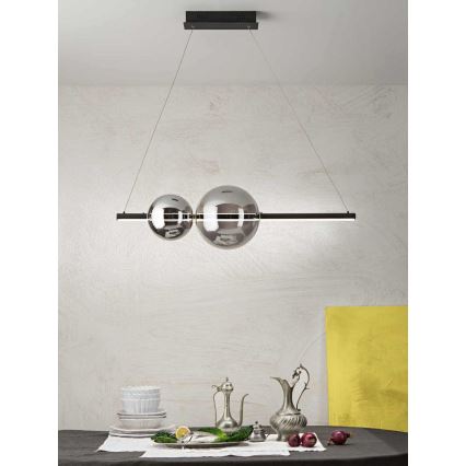 Ondaluce - LED-himmennettävä riippuvalaisin kaapelilla FUFI LED/40W/230V musta/savunmusta