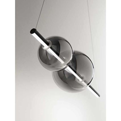 Ondaluce - LED-himmennettävä riippuvalaisin kaapelilla FUFI LED/40W/230V musta/savunmusta