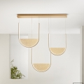 Ondaluce - LED-himmennettävä riippuvalaisin vaijerilla LOTUS LED/70W/230V kullanvärinen