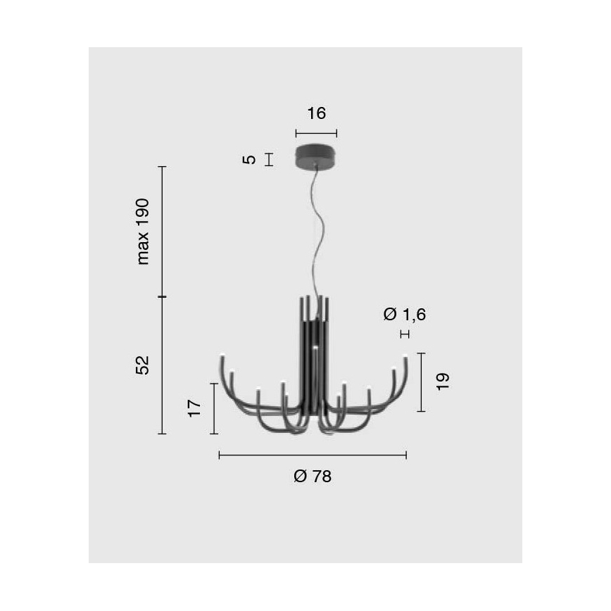 Ondaluce - LED himmennettävä riippuvalaisin vaijerilla NOUVEAU LED/35W/230V kultainen