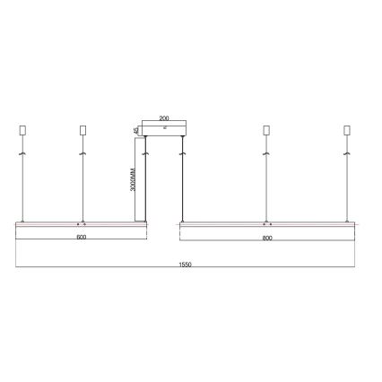 Ondaluce - SOEL LED-himmennettävä riippuvalaisin vaijerilla LED/28W/230V + LED/38W, halkaisijat 80/60 cm, kultainen