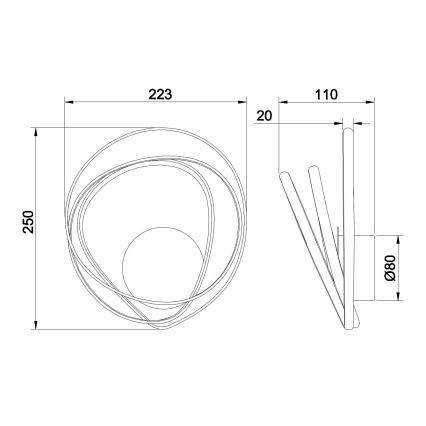 Ondaluce - LED-seinävalaisin GOLDEN LED/23W/230V kultainen