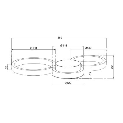 Ondaluce - LED-seinävalaisin POIS LED/20W/230V kultainen