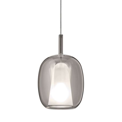 Ondaluce - Riippuvalaisin johdolla THELMA 1xE27/15W/230V halkaisija 19,5 cm musta/savunharmaa