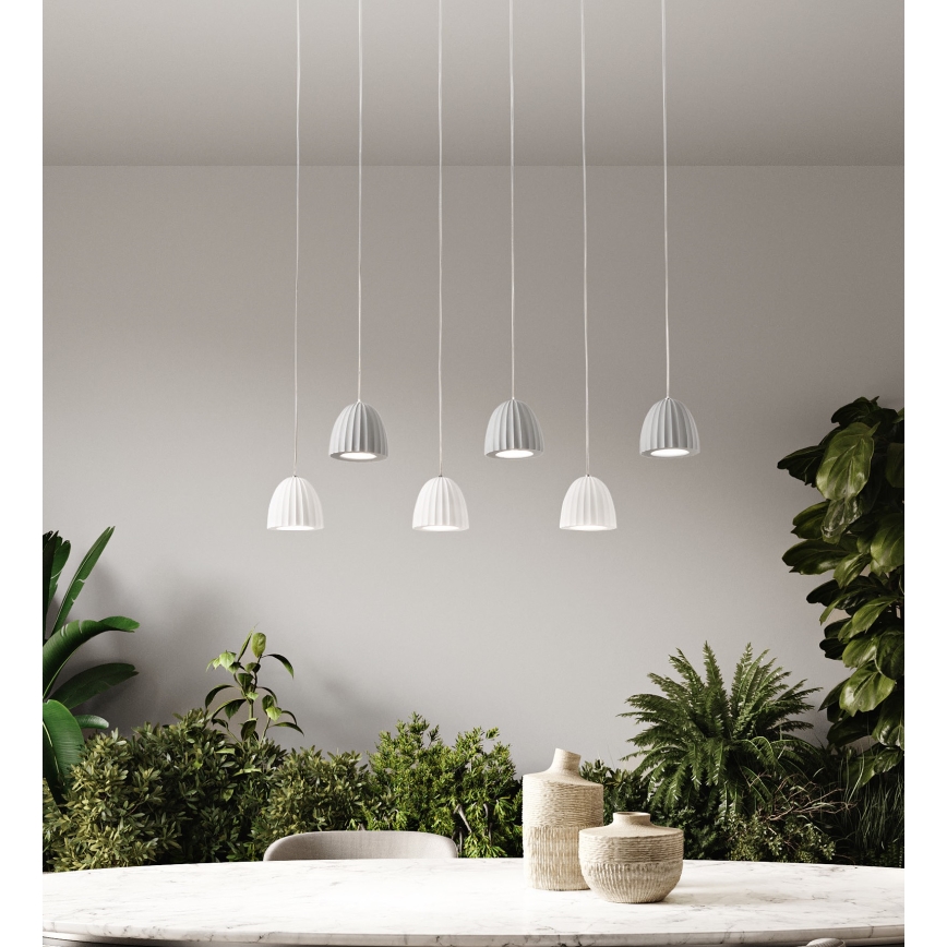 Ondaluce - Riippuvalaisin kaapelilla CONCRETE 1xGU10/7,5W/230V halkaisija 10,5 cm betoni/valkoinen