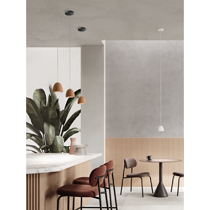 Ondaluce - Riippuvalaisin kaapelilla CONCRETE 1xGU10/7,5W/230V halkaisija 10,5 cm betoni/valkoinen