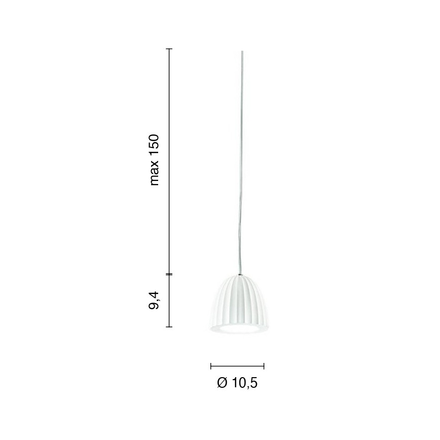 Ondaluce - Riippuvalaisin kaapelilla CONCRETE 1xGU10/7,5W/230V halkaisija 10,5 cm betoni/valkoinen