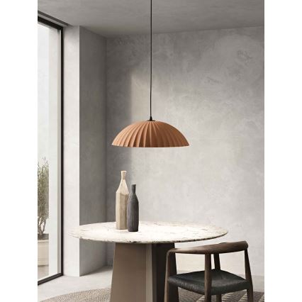 Ondaluce - Riippuvalaisin kaapelilla RUSTIC 1xE27/15W/230V halkaisija 50 cm betoni/ruskea