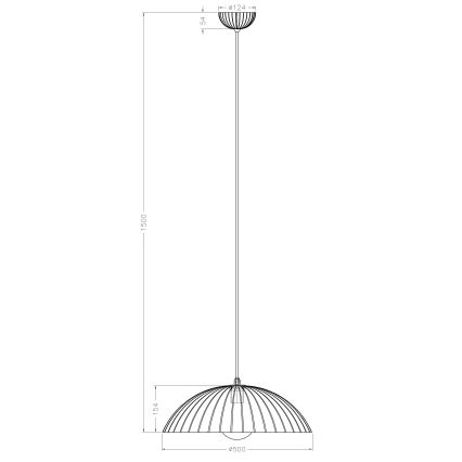 Ondaluce - Riippuvalaisin kaapelilla RUSTIC 1xE27/15W/230V halkaisija 50 cm betoni/ruskea