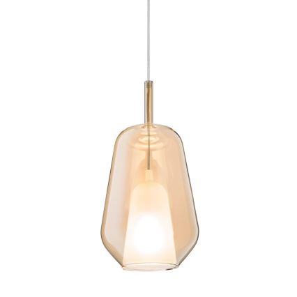 Ondaluce - Riippuvalaisin THELMA 1xE27/15W/230V Ø 19 cm kultainen/savunbeige