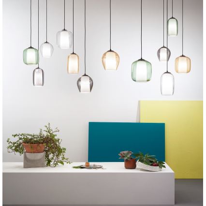 Ondaluce - Riippuvalaisin vaijerilla BONNIE 1xE27/15W/230V halkaisija 15 cm savunmusta