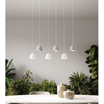 Ondaluce - Riippuvalaisin vaijerilla CONCRETE 1xGU10/7,5W/230V halkaisija 10,5 cm betoni/harmaa