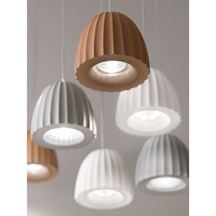Ondaluce - Riippuvalaisin vaijerilla CONCRETE 1xGU10/7,5W/230V halkaisija 10,5 cm betoni/harmaa