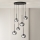 Ondaluce - Riippuvalaisin vaijerilla JEWEL 6xE14/10W/230V halkaisija 55 cm musta/savunmusta
