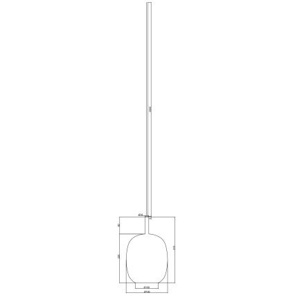 Ondaluce - Riippuvalaisin vaijerilla THELMA 1xE27/15W/230V halkaisija 19,5 cm kulta/kirkas