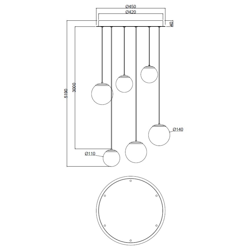Ondaluce - SANTOS LED-riippuvalaisin vaijerilla LED/48W/230V Ø 45 cm kultainen/valkoinen