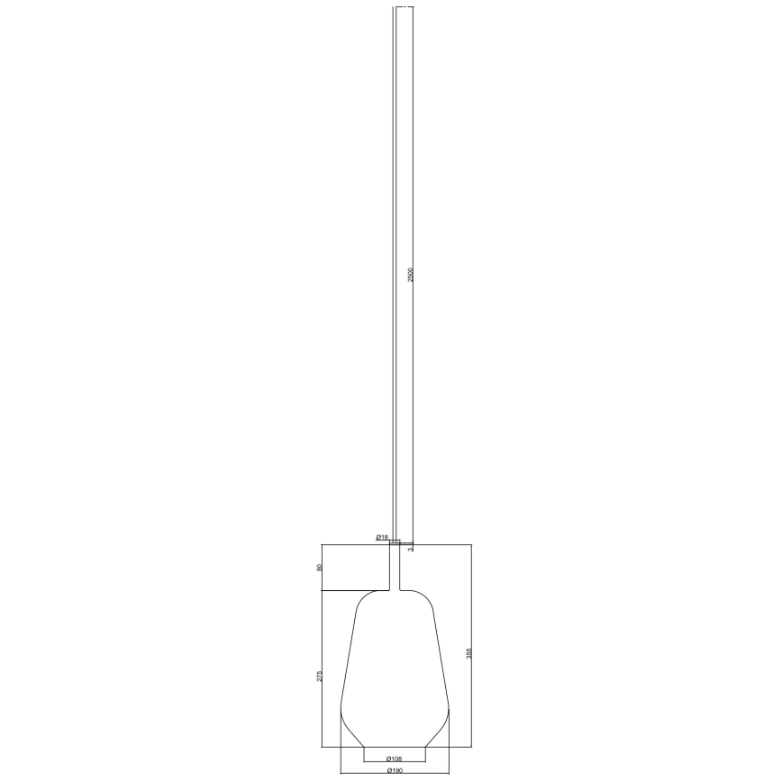 Ondaluce - THELMA-riippuvalaisin johdolla, 1x E27/15W/230V, halkaisija 19 cm, musta/savunharmaa