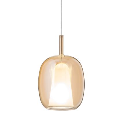 Ondaluce - THELMA-riippuvalaisin kaapelilla 1xE27/15W/230V, halkaisija 19,5 cm, kulta/savuinen beige