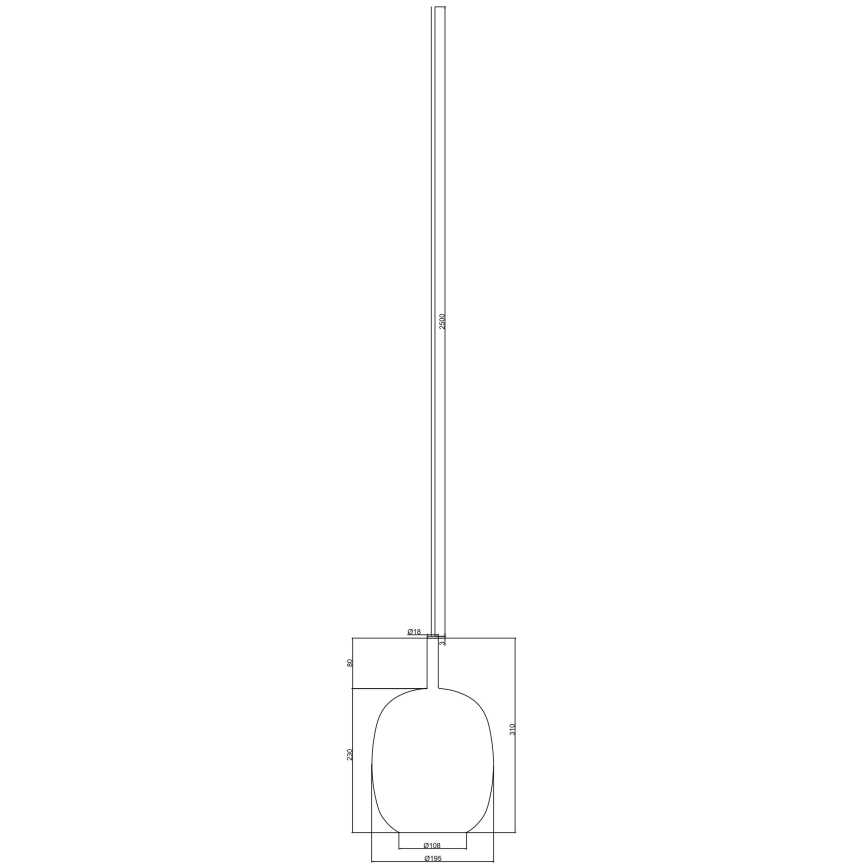 Ondaluce - THELMA-riippuvalaisin kaapelilla 1xE27/15W/230V, halkaisija 19,5 cm, kulta/savuinen beige