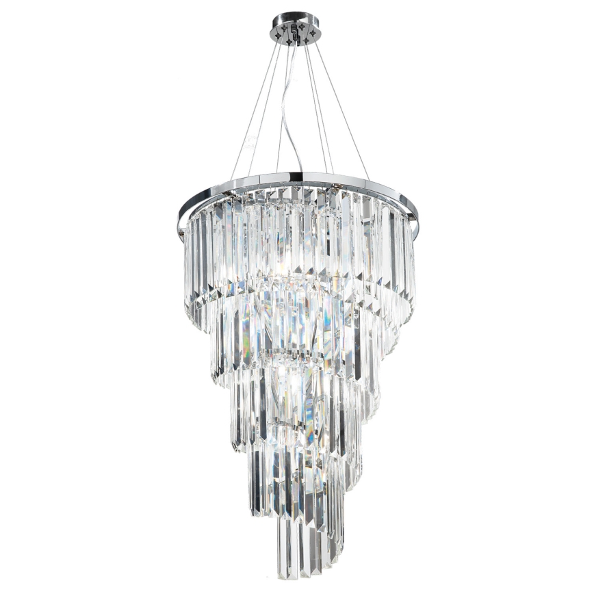 Ondaluce - Kristallikattokruunu vaijerilla ALEXANDER 10xE14/10W/230V halkaisija 50 cm kiiltävä kromi