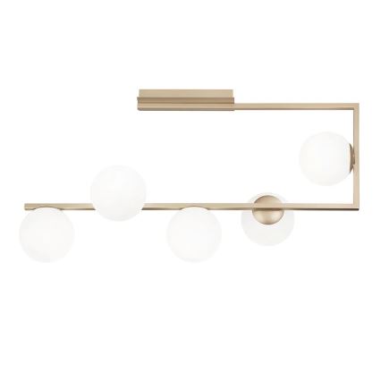 Ondaluce - Varrellinen kattokruunu MONILE 5xE14/10W/230V kulta/valkoinen