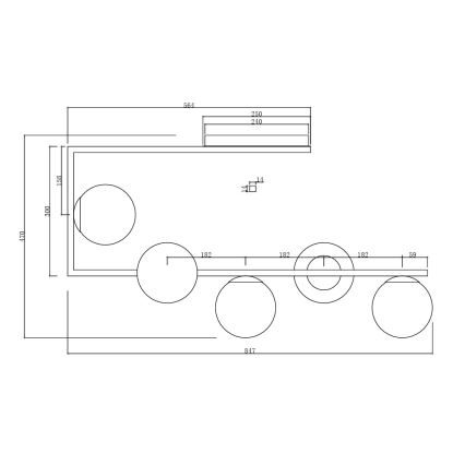 Ondaluce - Varrellinen kattokruunu MONILE 5xE14/10W/230V savunvärinen musta musta