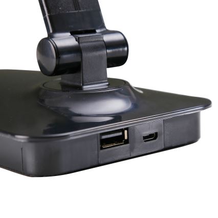 ONLI - Himmennettävä LED-pöytävalaisin USB-portilla DESKI LED/7W/230V 4000K musta