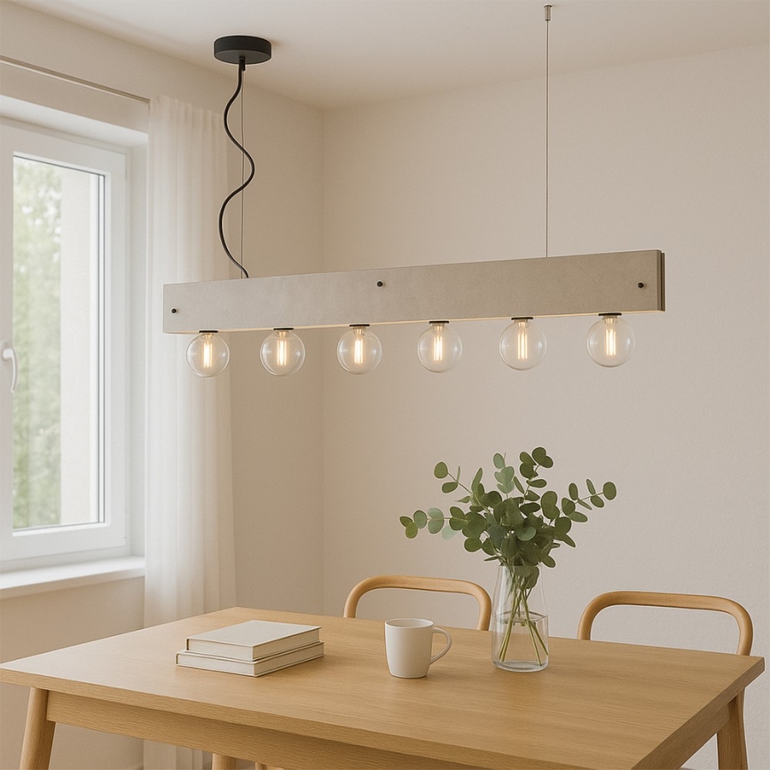 ONLI - Kattokruunu johdossa ARGO 6xE27/22W/230V harmaa