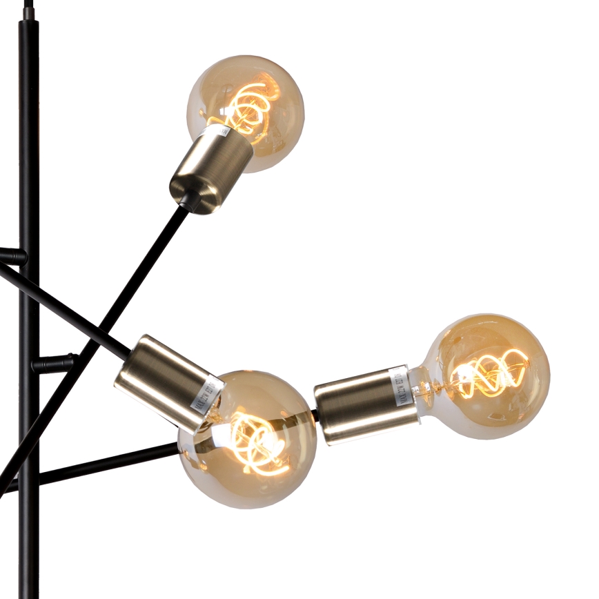 ONLI - Kattokruunu johdossa CROSS 6xE27/22W/230V musta/messinki