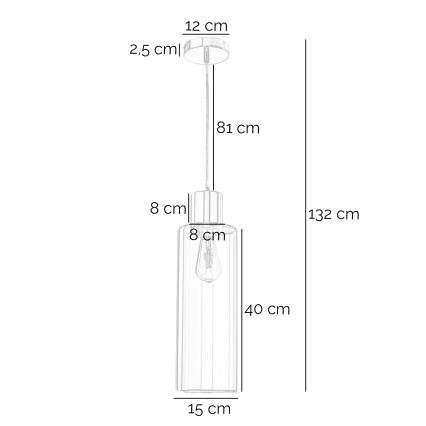 ONLI - Kattokruunu johdossa DODO 1xE27/22W/230V kiiltävä kromi