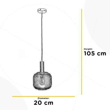 ONLI - Kattokruunu johdossa DOROTY 1xE27/22W/230V halkaisija 20 cm