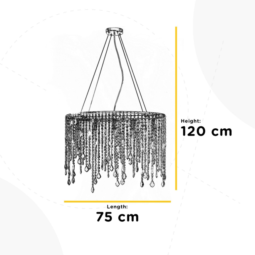 ONLI - Kattokruunu johdossa LAILA 5xE14/10W/230V