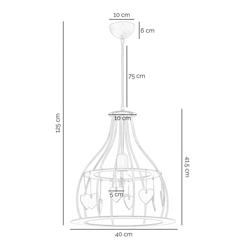ONLI - Kattokruunu johdossa LEONILDE 1xE27/15W/230V beige