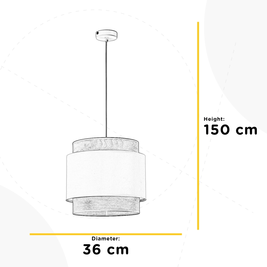 ONLI - Kattokruunu johdossa LICIA 1xE27/22W/230V