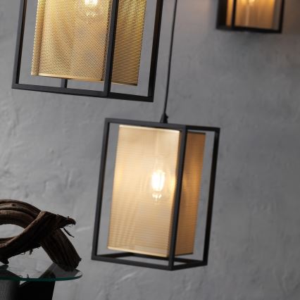 ONLI - Kattokruunu johdossa MALIK 1xE27/22W/230V kulta/musta