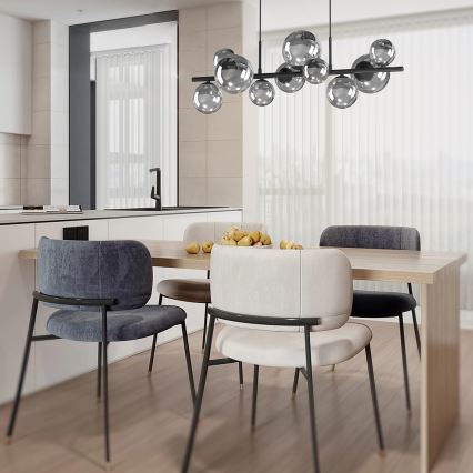 ONLI - Kattokruunu johdossa PALOMA 10xG9/10W/230V musta/savuinen