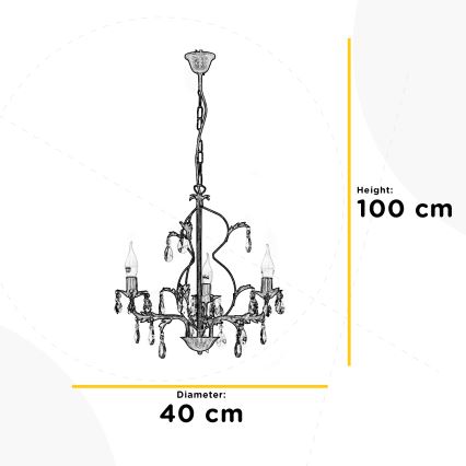 ONLI - Kattokruunu ketjulla TERESA 3xE14/6W/230V valkoinen