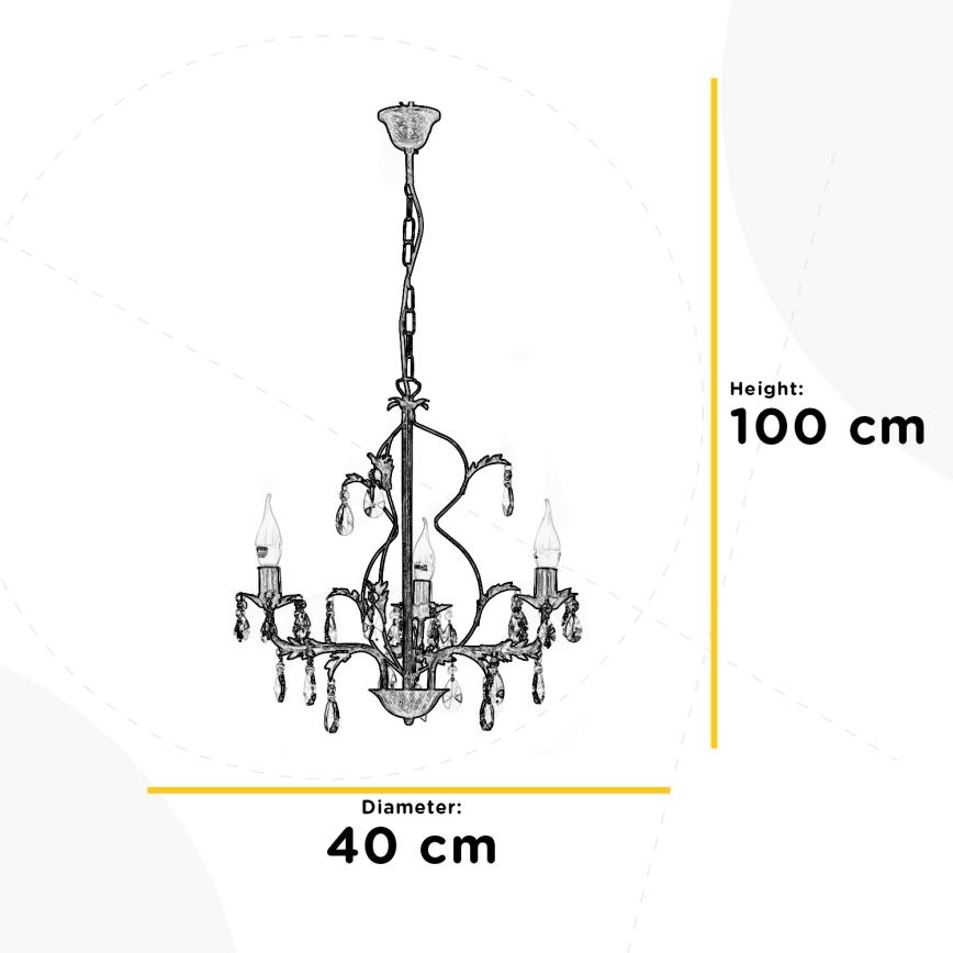 ONLI - Kattokruunu ketjulla TERESA 3xE14/6W/230V valkoinen