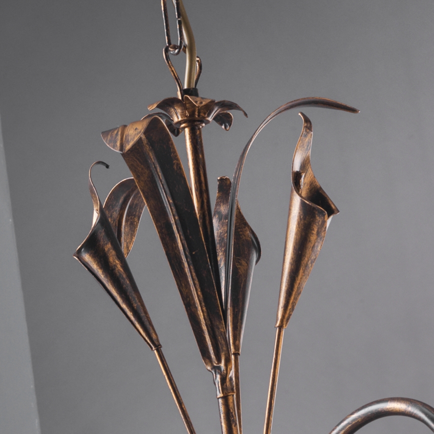 ONLI - Kattokruunu ketjussa LUCREZIA 5xE14/6W/230V pronssi