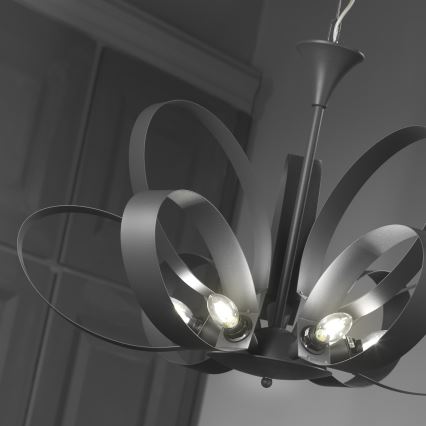 ONLI - Kattokruunu ketjussa SERENA 9xE14/6W/230V musta