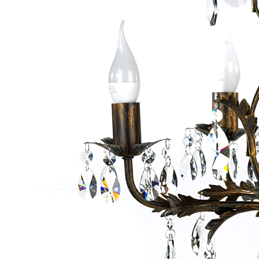 ONLI - Kattokruunu ketjussa TERESA 5xE14/6W/230V pronssi