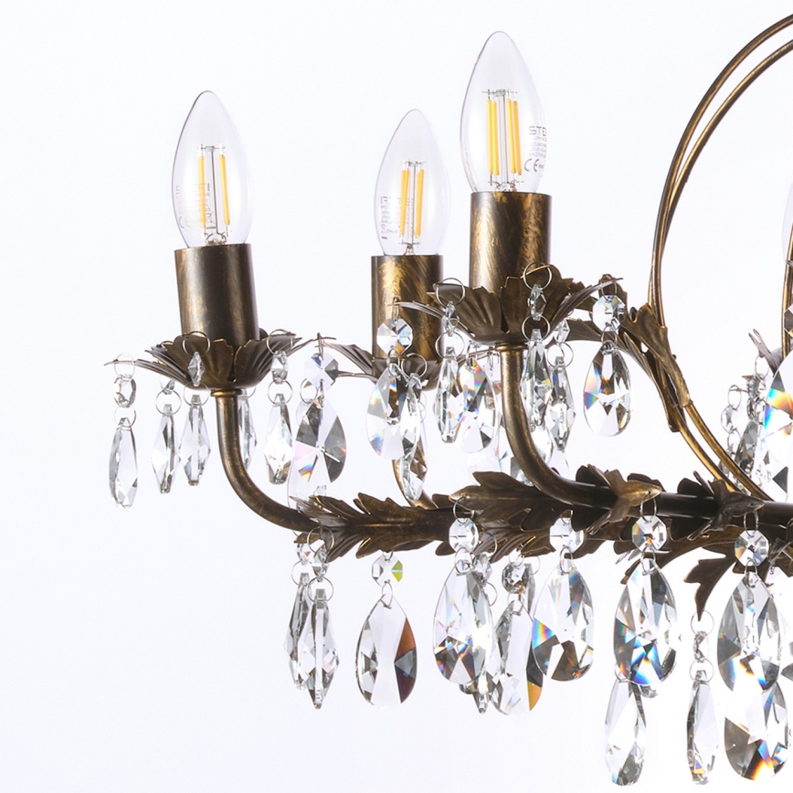 ONLI - Kattokruunu ketjussa TERESA 8xE14/6W/230V pronssi