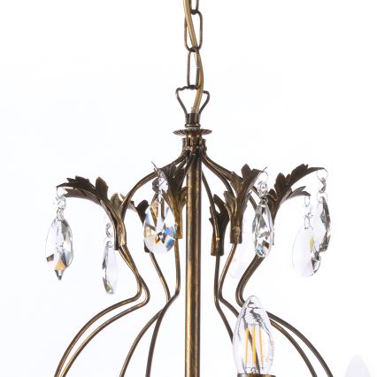 ONLI - Kattokruunu ketjussa TERESA 8xE14/6W/230V pronssi