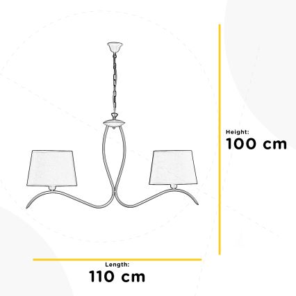 ONLI - Kattokruunu ketjussa ZEN 2xE27/22W/230V