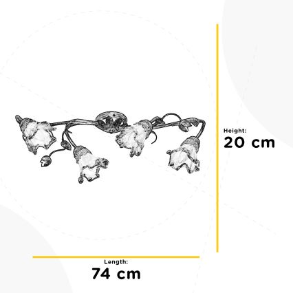 ONLI - Kattovalaisin ARIANNA 4xE14/6W/230V pronssinvärinen