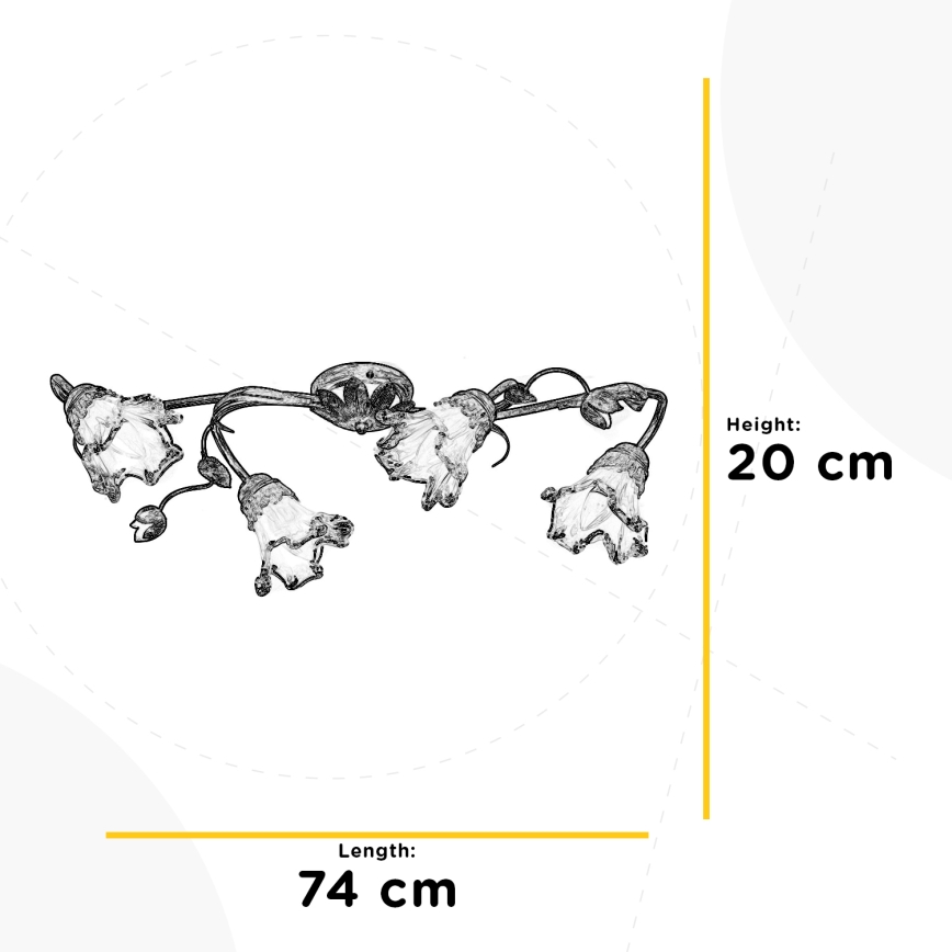 ONLI - Kattovalaisin ARIANNA 4xE14/6W/230V pronssinvärinen
